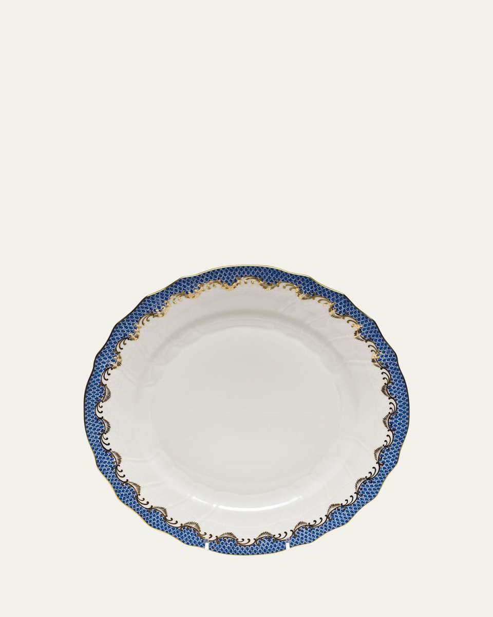 Blue Fish Scale Dinner Plate